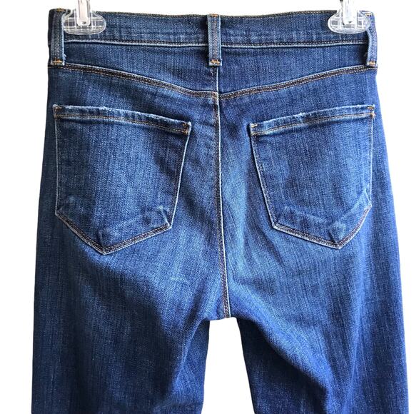 L’Agence Jordan Cropped Straight High Rise Denim Jeans Size 23 Vintage Destruct - Picture 9 of 16